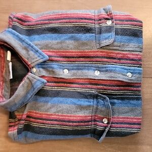 Vintage PRENTISS Multi-stripe Long Sleeve Heavy Flannel Shirt Jacket Men's 3XL